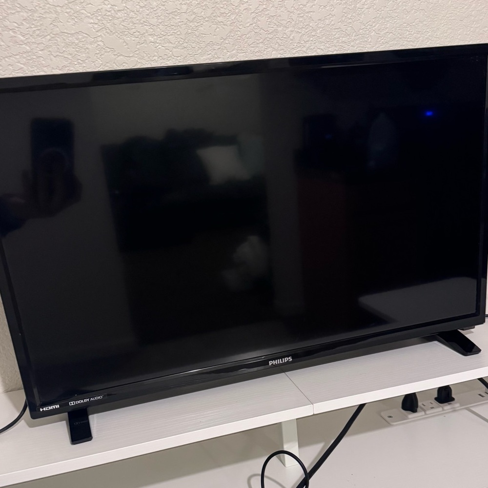 24" Philips Black Flat Screen TV